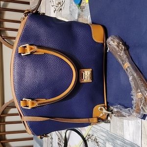 Dooney and Bourke Charli Satchel Blue NWT pebbled leather handbag